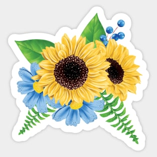 Sunflowers Bouquet Watercolor Sticker